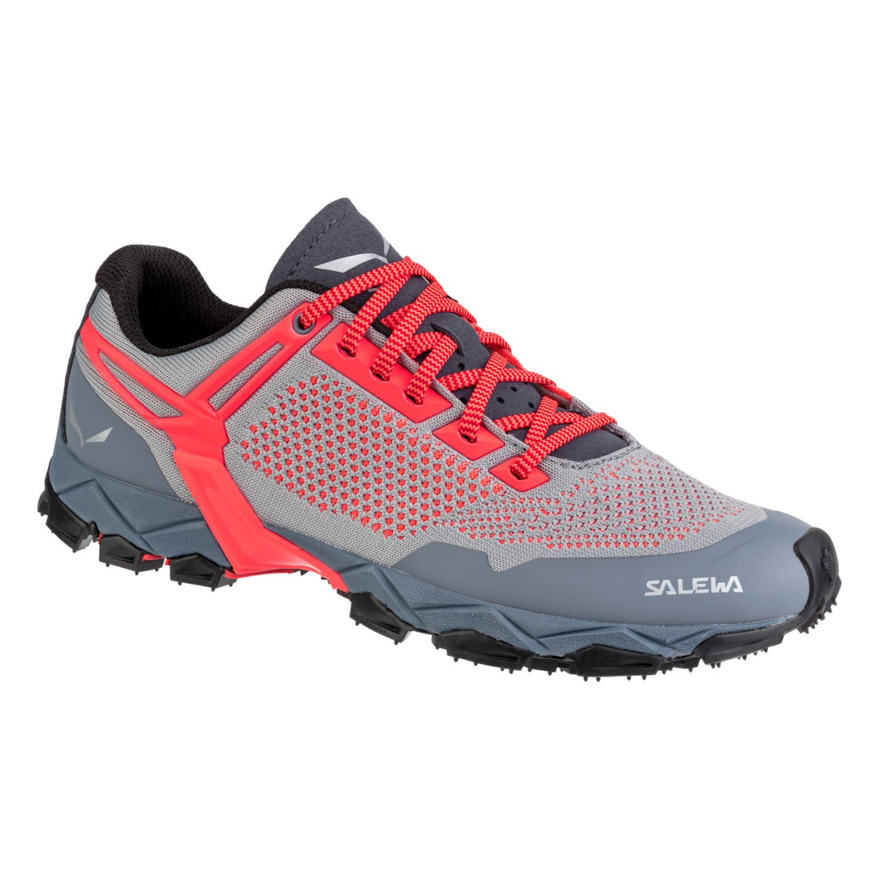 Salewa Women's Lite Train K Hiking Shoes Grey/Blue/Coral GLF-146785